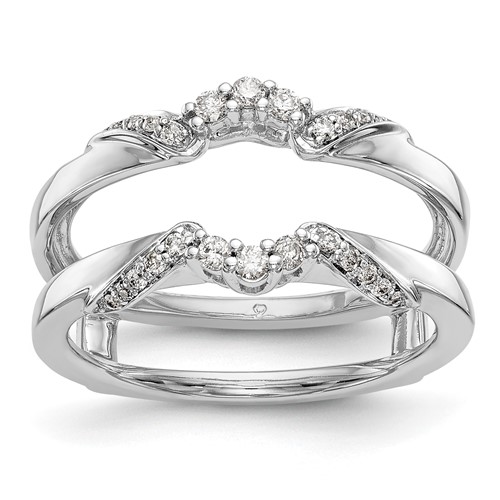 14K White Gold 0.20 Carat Lab Grown Diamond VS SI+ G+ Complete Ring Guard