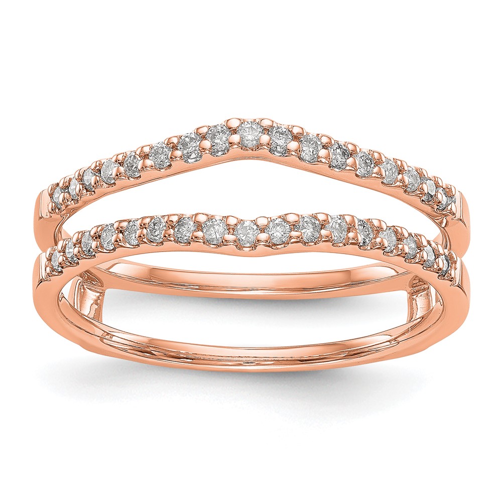 14K Rose Gold 0.25 Carat Lab Grown Diamond VS SI+ G+ Complete Ring Guard