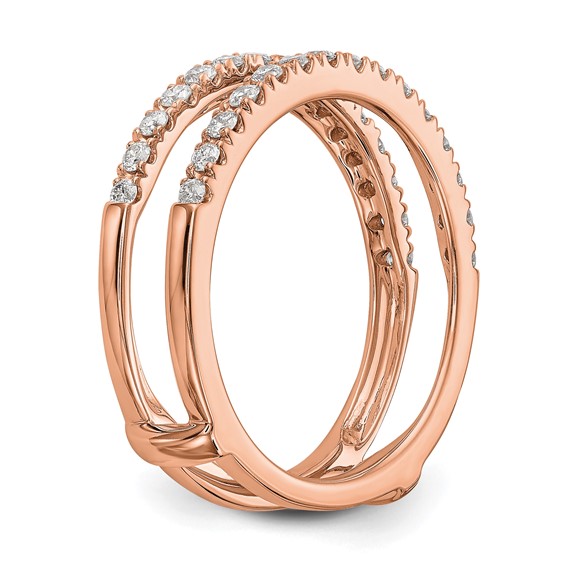 14k Rose Gold 1/2 carat Lab Grown Diamond VS/SI+ G+ Complete Ring Guard