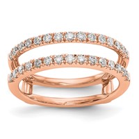 14K Rose Gold 0.50 Carat Lab Grown Diamond VS SI+ G+ Complete Ring Guard view 1