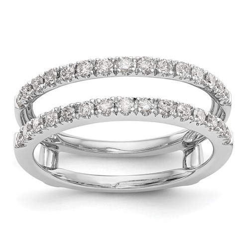 14K White Gold 0.50 Carat Lab Grown Diamond VS SI+ G+ Complete Ring Guard