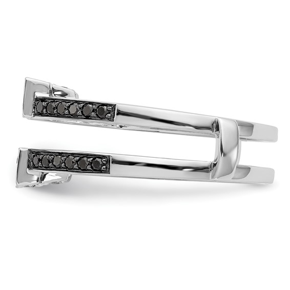 14K White Gold Black & White Diamond Guard