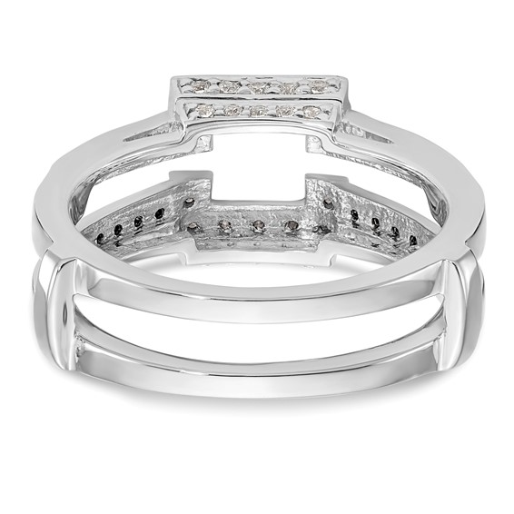 14K White Gold Black & White Diamond Guard