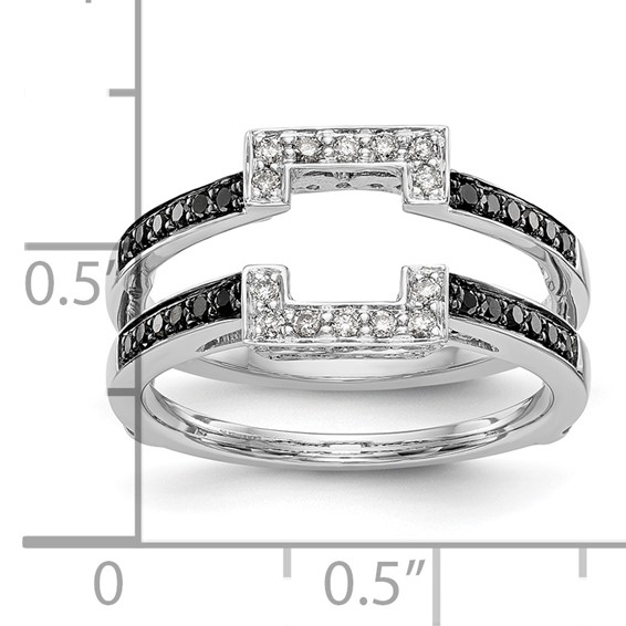 14K White Gold Black & White Diamond Guard