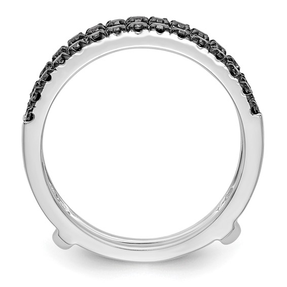 14K White Gold 1/2 carat Black Diamond Complete Ring Guard