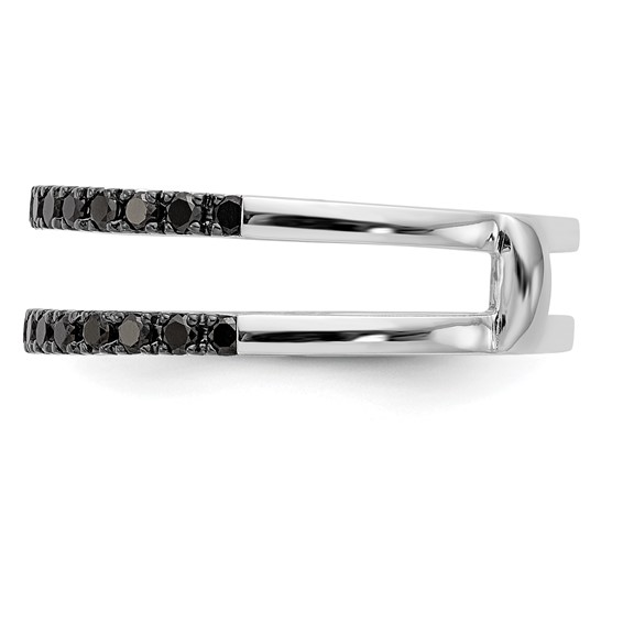 14K White Gold 1/2 carat Black Diamond Complete Ring Guard