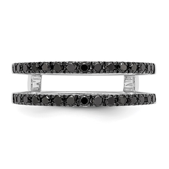 14K White Gold 1/2 carat Black Diamond Complete Ring Guard