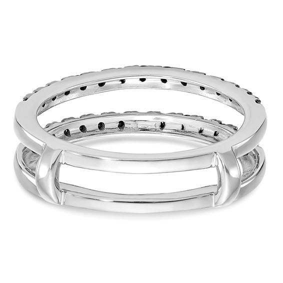 14K White Gold 1/2 carat Black Diamond Complete Ring Guard