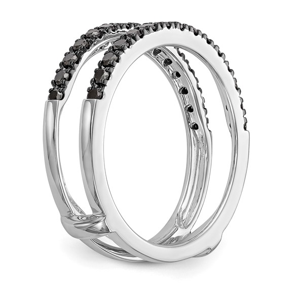 14K White Gold 1/2 carat Black Diamond Complete Ring Guard
