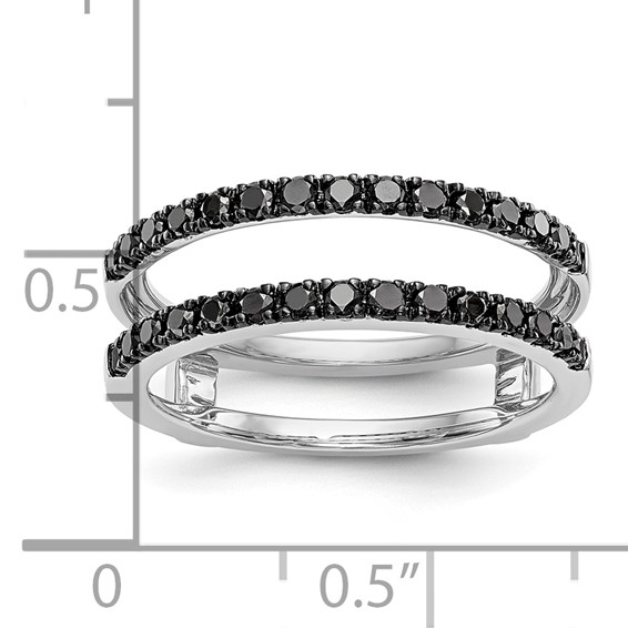 14K White Gold 1/2 carat Black Diamond Complete Ring Guard