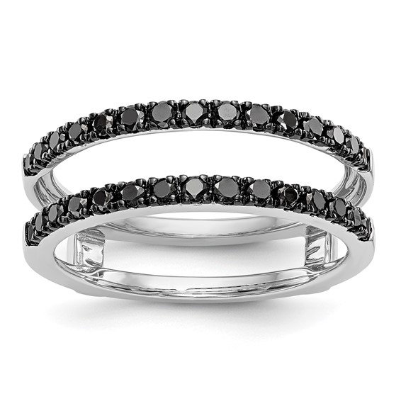 14K White Gold 1/2 carat Black Diamond Complete Ring Guard