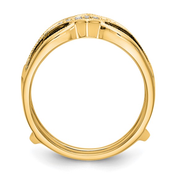 14K Yellow Gold Black and White Diamond Guard
