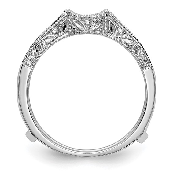 14K White Gold 1/4 carat Blue and White Diamond with Black Rhodium Complete Ring Guard