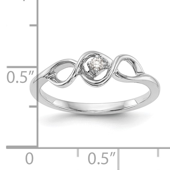 First Promise 14k White Gold 1/20 carat Round Diamond Complete Promise/Engagement Ring