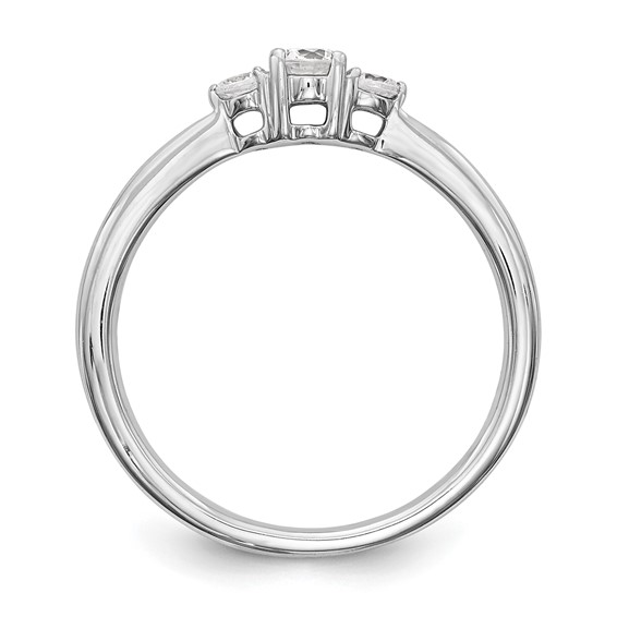 First Promise 14k White Gold 3-Stone 1/4 carat Round Diamond Complete Promise/Engagement Ring