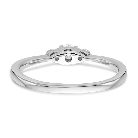 First Promise 14k White Gold 3-Stone 1/4 carat Round Diamond Complete Promise/Engagement Ring