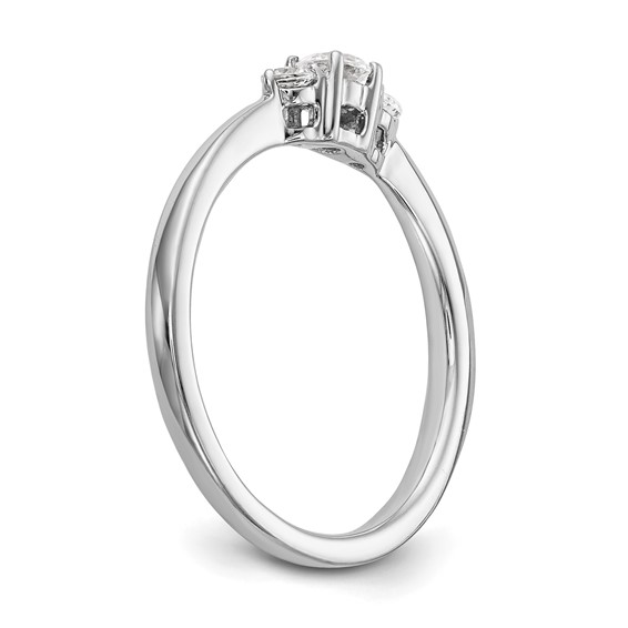 First Promise 14k White Gold 3-Stone 1/4 carat Round Diamond Complete Promise/Engagement Ring