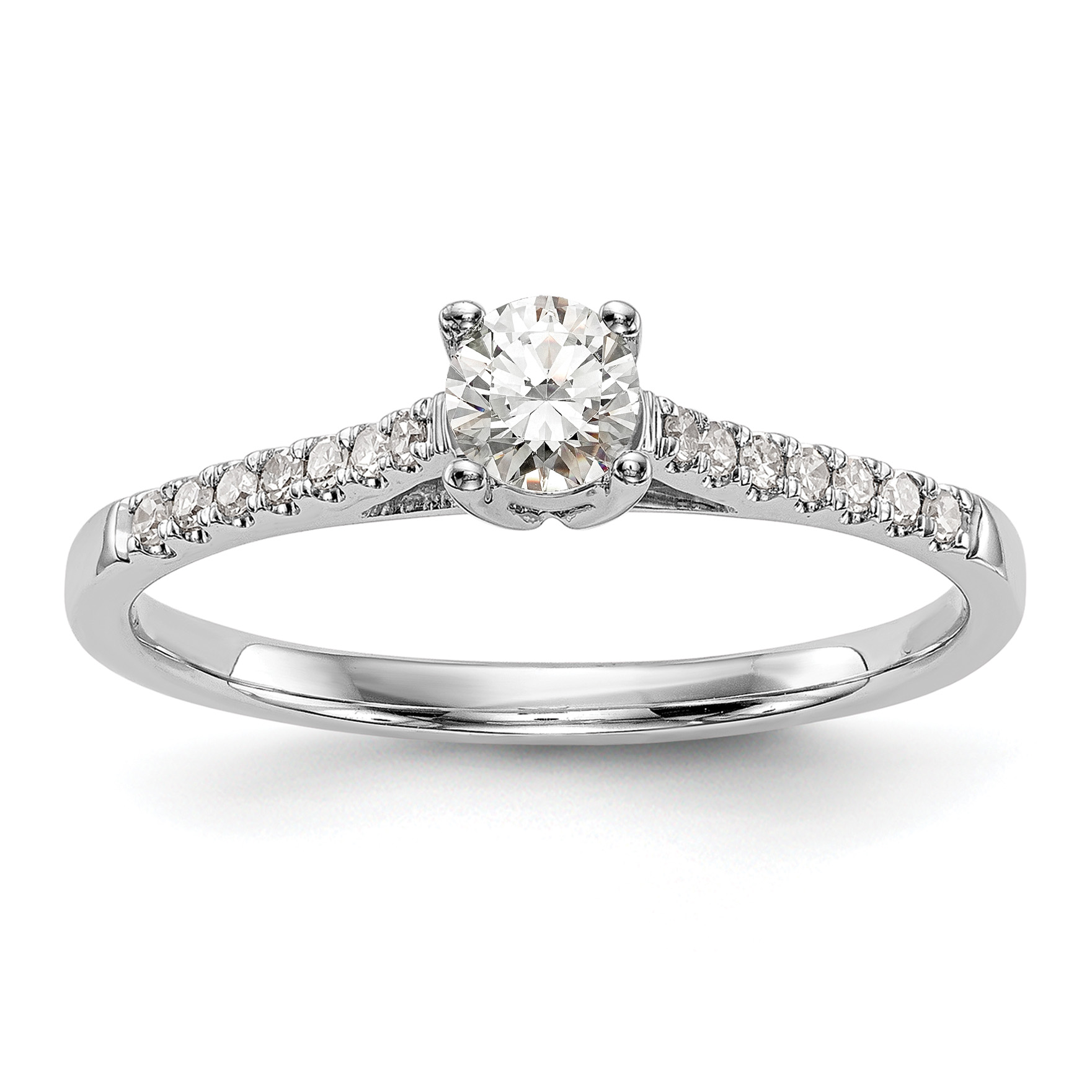 First Promise 14k White Gold 1/5 carat Lab Grown Diamond VS/SI+ G+ Complete Petite Engagement Ring (RM3141E-014-WLG)
