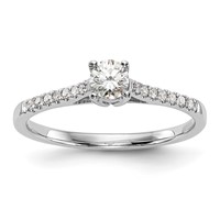 First Promise 14K White Gold 0.20 Carat Lab Grown Diamond VS SI+ G+ Complete Petite Engagement Ring view 1