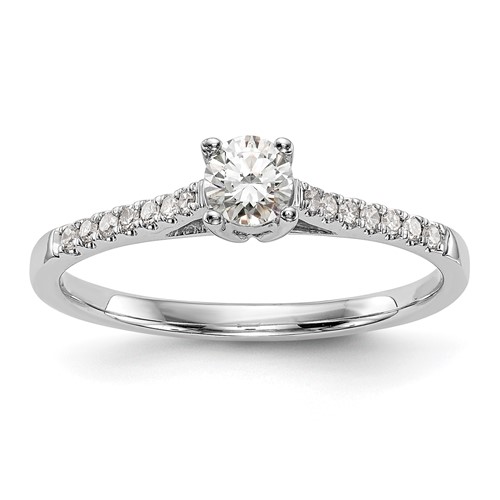 First Promise 14K White Gold 0.20 Carat Lab Grown Diamond VS SI+ G+ Complete Petite Engagement Ring