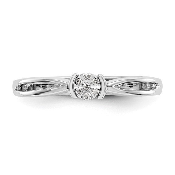 First Promise 14k White Gold Cluster .03 carat Round Diamond Complete Promise/Engagement Ring