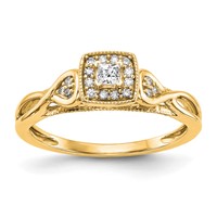 14K Yellow Gold 0.20 Carat Lab Grown Diamond VS SI+ G+ Complete Petite Engagement Ring view 1
