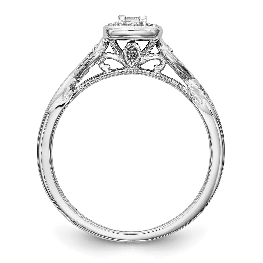 14k White Gold 1/5 carat Lab Grown Diamond VS/SI+ G+ Complete Petite Engagement Ring (RM3144E-020-CWLG)