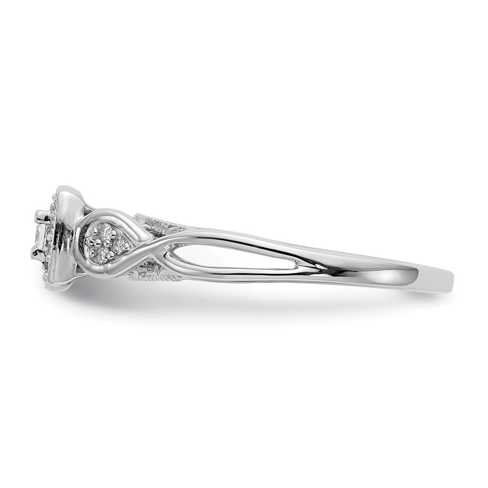 14k White Gold 1/5 carat Lab Grown Diamond VS/SI+ G+ Complete Petite Engagement Ring (RM3144E-020-CWLG)
