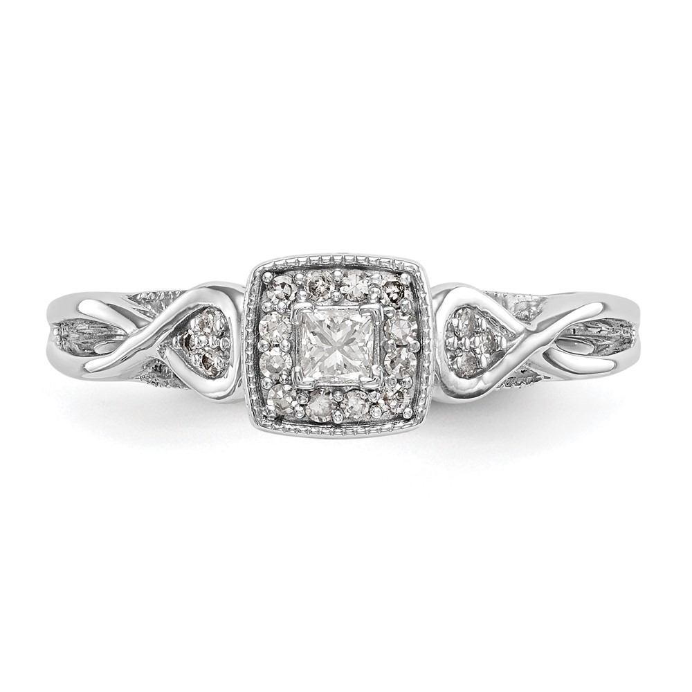 14k White Gold 1/5 carat Lab Grown Diamond VS/SI+ G+ Complete Petite Engagement Ring (RM3144E-020-CWLG)