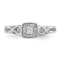14K White Gold 0.20 Carat Lab Grown Diamond VS SI+ G+ Complete Petite Engagement Ring view 5