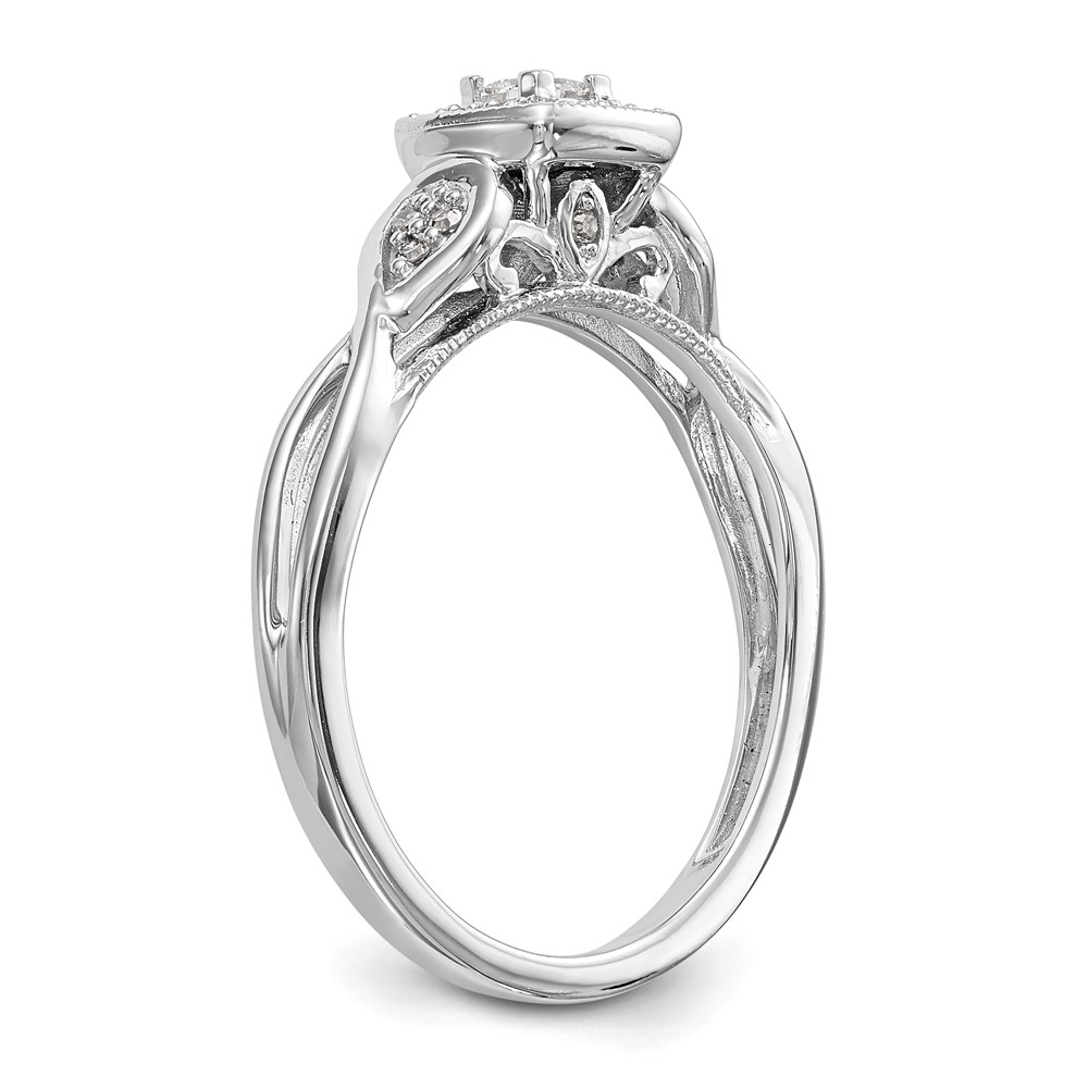 14k White Gold 1/5 carat Lab Grown Diamond VS/SI+ G+ Complete Petite Engagement Ring (RM3144E-020-CWLG)