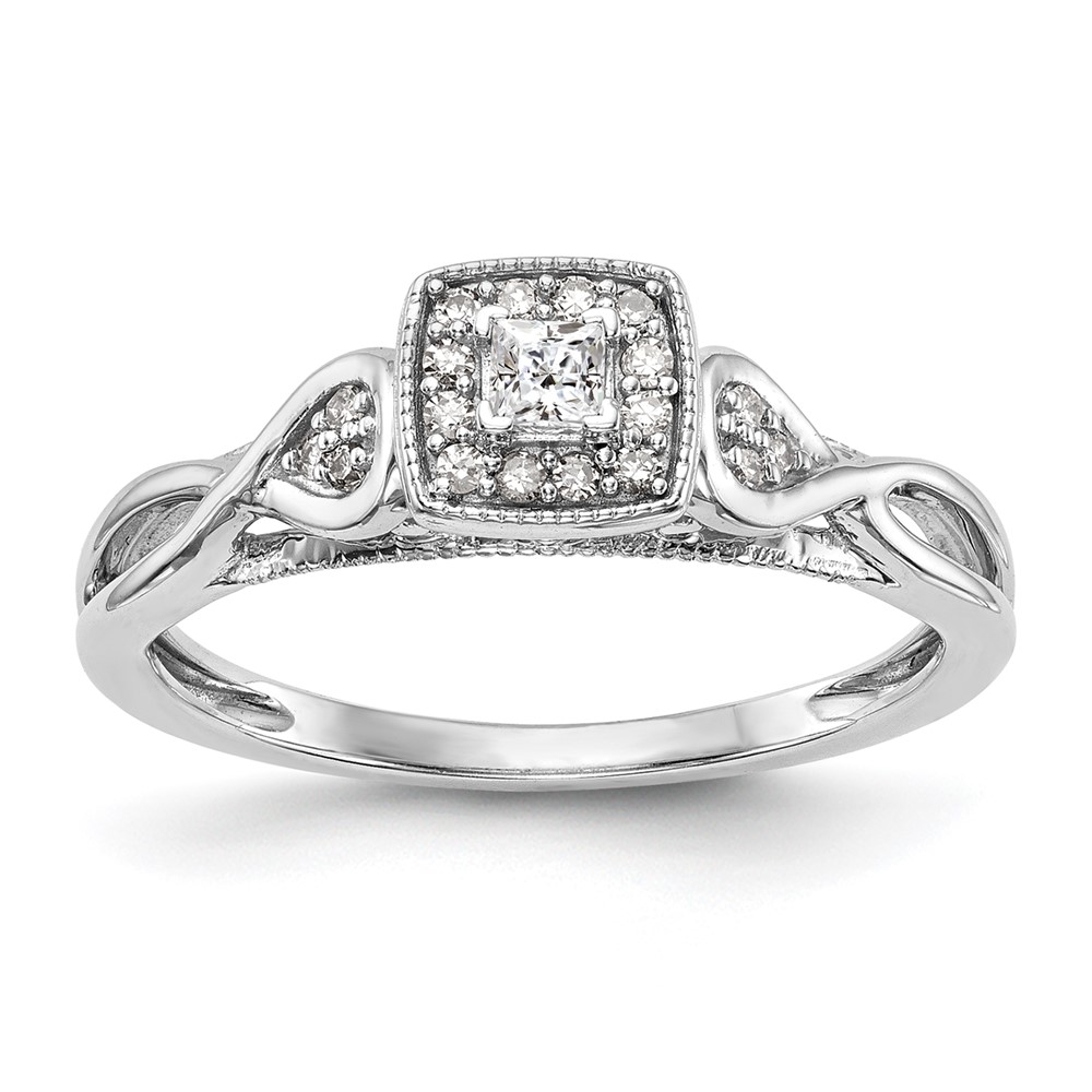 14k White Gold 1/5 carat Lab Grown Diamond VS/SI+ G+ Complete Petite Engagement Ring (RM3144E-020-CWLG)
