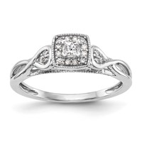 14K White Gold 0.20 Carat Lab Grown Diamond VS SI+ G+ Complete Petite Engagement Ring view 1