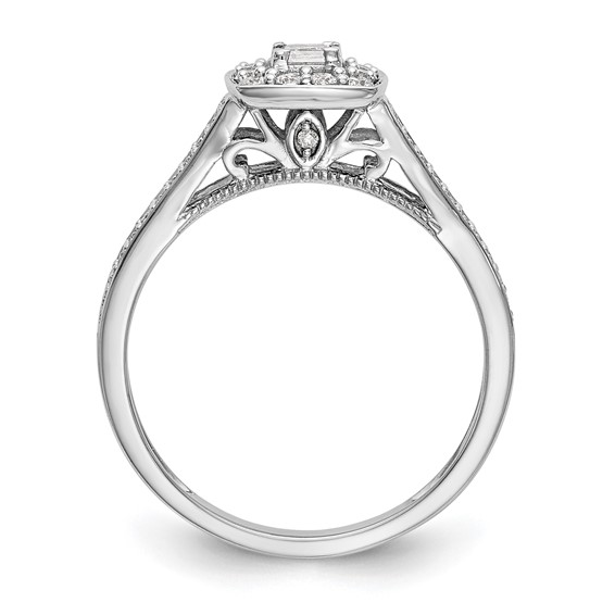 14K White Gold Complete Diamond Promise/Engagement Ring