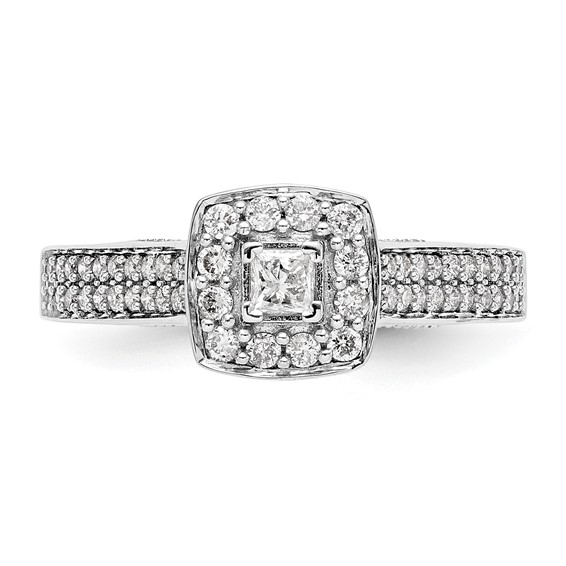 14K White Gold Complete Diamond Promise/Engagement Ring