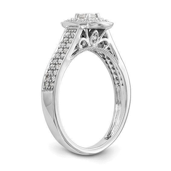 14K White Gold Complete Diamond Promise/Engagement Ring