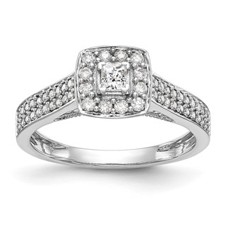 14K White Gold Complete Diamond Promise/Engagement Ring