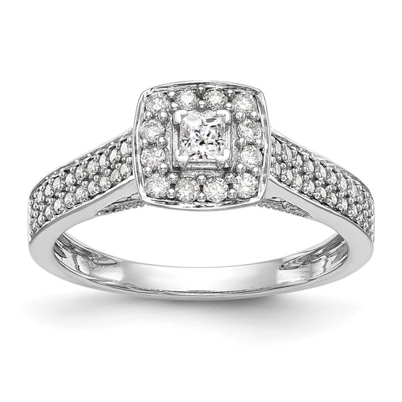 14K White Gold Complete Diamond Promise/Engagement Ring