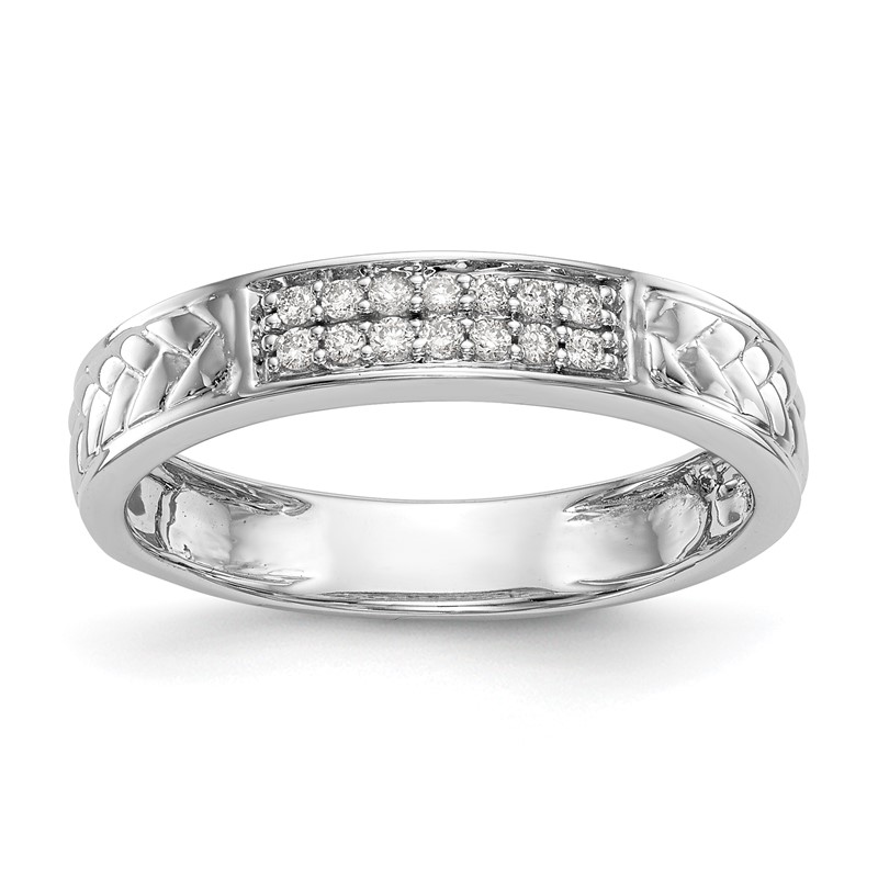 14K White Gold Lab Grown VS/SI+ G+  Dia Trio Ladies Wedding Band