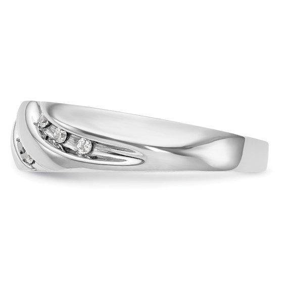 14K White Gold Complete Diamond Trio Men's Wedding Band