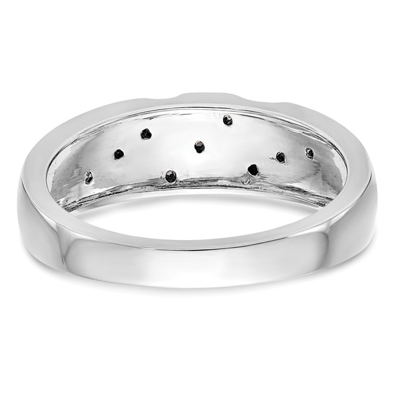 14K White Gold Complete Diamond Trio Men's Wedding Band