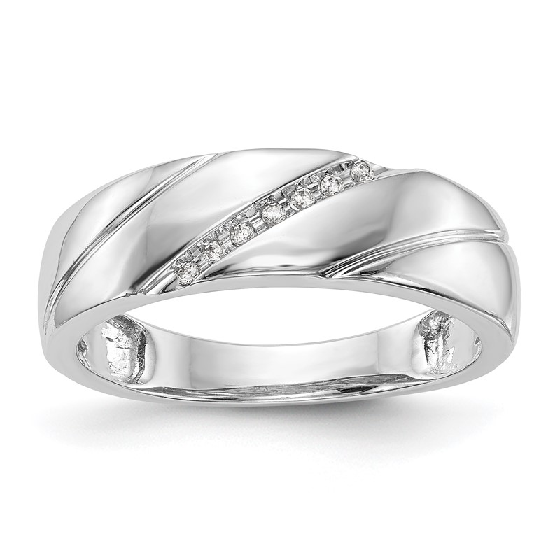 14K White Gold Lab Grown VS/SI+ G+ Dia Complete Trio Men's Wedding Band