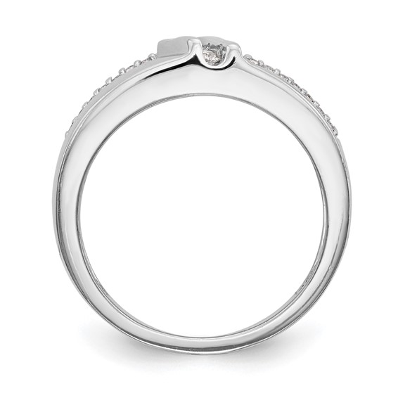 14K White Gold Complete Diamond Trio Ladies Wedding Band