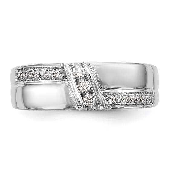 14K White Gold Complete Diamond Trio Ladies Wedding Band