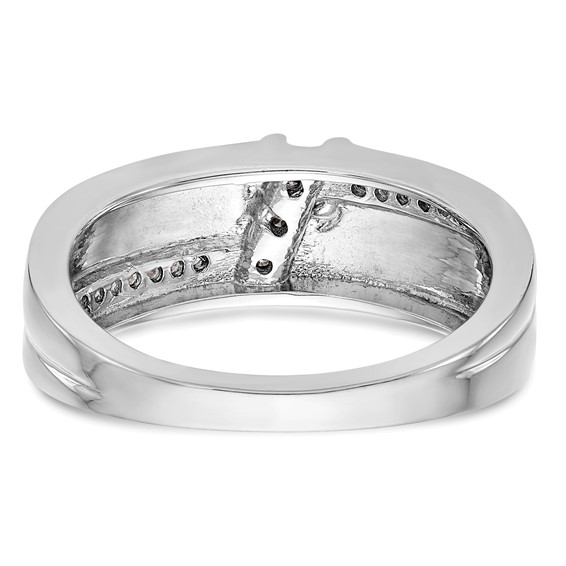 14K White Gold Complete Diamond Trio Ladies Wedding Band