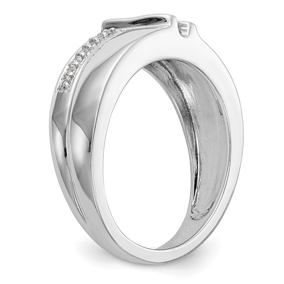 14K White Gold Complete Diamond Trio Ladies Wedding Band