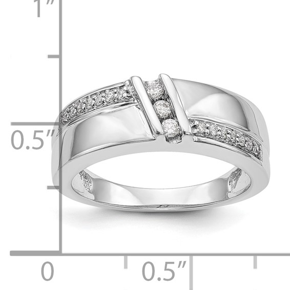 14K White Gold Complete Diamond Trio Ladies Wedding Band