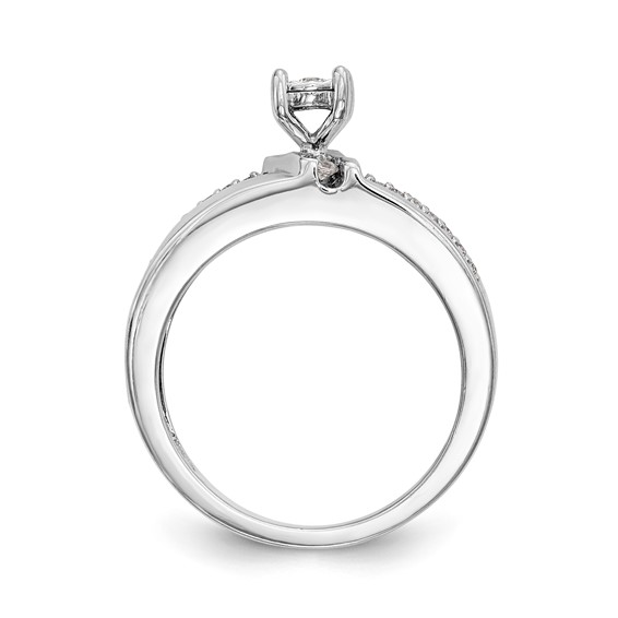 14K White Gold Complete Diamond Trio Engagement Ring