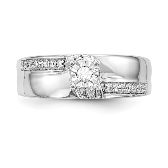 14K White Gold Complete Diamond Trio Engagement Ring