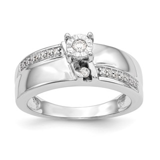 14K White Gold Complete Diamond Trio Engagement Ring